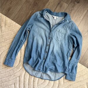 Light Wash Denim Button-Up Shirt